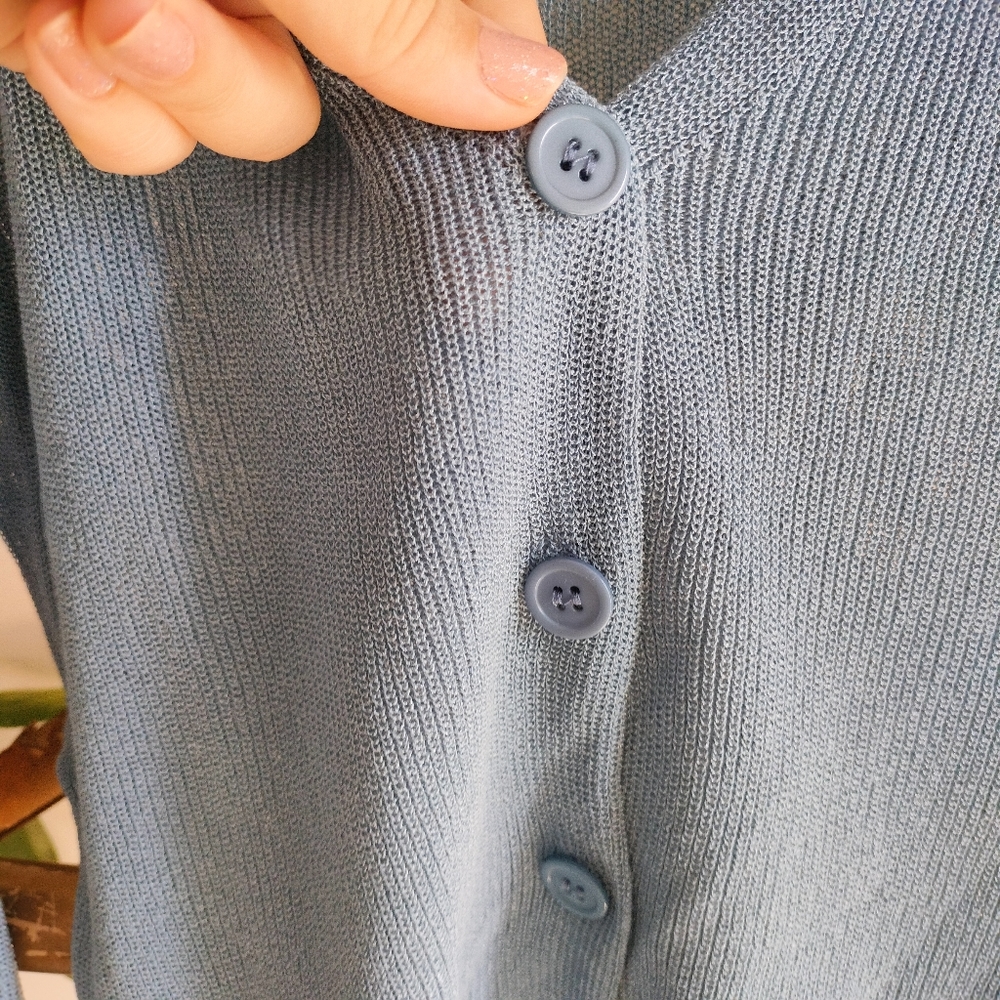 🎂 Bell Sleeve Light Blue Cardigan - Picture 9 of 15